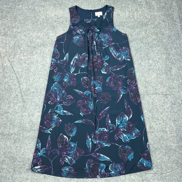 Everly Dresses & Skirts - Everly Dress‎ Womens Medium Blue Green Floral Sleeveless Shift Lined Midi